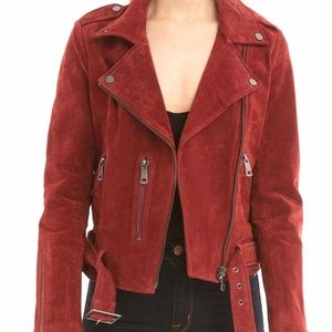 Bagatelle Real Suede Red Biker Jacket